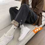 오버 사이즈 청바지 남성 봄과 가을 캐주얼 와이드 다리 바지 느슨한 스트레이트 대형 아메리칸 바지 하이 스트리트 타이드 브랜드의 그림