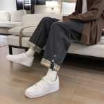 오버 사이즈 청바지 남성 봄과 가을 캐주얼 와이드 다리 바지 느슨한 스트레이트 대형 아메리칸 바지 하이 스트리트 타이드 브랜드의 그림