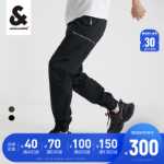 잭 존스 봄과 가을 새로운 남성 트렌드 다용도 잘 생긴 주머니 작업복 작은 검은 바지 스포츠 캐주얼 드로 스트링 청바지의 그림