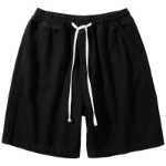 오공은 상품 조류 복고풍 오래된 워싱 데님 반바지 남성 힙합 스트리트 느슨한 신축성있는 허리 수백 바지를 가지고 있습니다.의 그림