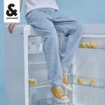 잭 존스 [아이스 산소 바] 청바지 남성용 느슨한 스트레이트 라이트 컬러 쿨 팬츠 남성 조류 여름 남성 바지의 그림