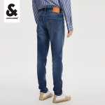 잭 존스 남성 청바지 남성용 수정 다리 고탄성 편안한 바지 어두운 남성 바지 봄과 여름 신상품의 그림