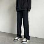 마이크로 라지 데님 팬츠 남성 슬림 스트레이트 봄과 가을 단락 아메리칸 드래그 팬츠 유럽과 미국 하이 스트리트 바이브 블랙 팬츠 남성의 그림