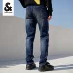 잭 존스 가을과 여름 청바지 남성 슬림 작은 다리 바지 고 신축성 바지 워시 캐주얼 블루 바지 남성용의 그림