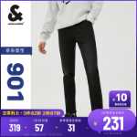 잭 존스 남성용 블랙 진 남성용 작은 발 탄성 바지 슬림 조류 남성 바지 2022 가을과 겨울 신상품의 그림