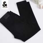 잭 존스 남성용 블랙 진 남성용 작은 발 탄성 바지 슬림 조류 남성 바지 2022 가을과 겨울 신상품의 그림