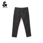 잭 존스 남성용 블랙 바지 슬림 남성 청바지 스트레이트 스트레치 밝은 라인 남성 바지 가을 겨울 신상품의 그림