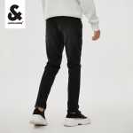 잭존스 잭존스 바지 슬림 스몰 레그 스트레치 빈티지 캐주얼 남성 청바지 블랙의 그림