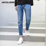 잭 존스 청바지 남성용 슬림 작은 발 신축성있는 파란색 바지 복고풍 바지 남성용 사계절 모델에 적합의 그림