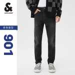 잭 존스 겨울 새로운 남성용 스트리트 조류 쿨 백 슬림 스트레치 편안한 청바지 바지 남자의 그림