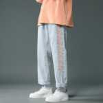 청바지 봄과 가을 남성용 9 분 스트레이트 바지 일본 남성 모델 틈새 디자인 감각 레저 바지 십대 바지의 그림