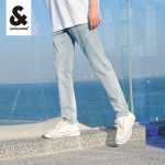 잭 존스 진 남성용 슬림 스몰 피트 워싱 라이트 컬러 스플래시 잉크 스트레치 데님 팬츠 아메리칸 팬츠의 그림