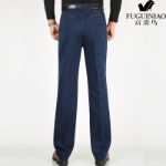 중년 및 노인 고탄성 청바지 남성 바지는 하이 웨이스트 느슨한 딥 기어 뚱뚱한 남자 아버지 바지 가을과 겨울 두꺼운 모델의 크기를 늘립니다.의 그림