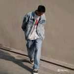 갭 남성 봄 코튼 루즈 와이드 레그 스트레이트 레그 베이직 청바지 462864 아메리칸 캐주얼 팬츠의 그림