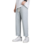 통통한 형제 청바지 소년 여름 얇은 섹션 느슨한 조수 복고풍 워싱 바지 캐주얼 빅 야드 스트레이트 바지의 그림