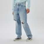 갭 남성용 2023 봄 신상품 아메리칸 레트로 스트리트 홀 루즈 청바지 514099 와이드 레그 팬츠의 그림