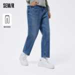 센마 청바지 남성 복고풍 홍콩 스타일 테이퍼드 팬츠 2022 가을 새로운 개성 남성 패션 팬츠 코튼 조류의 그림