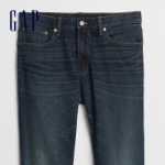 갭 남성 스트레치 스트레이트 다크 진 499984 E 봄 새로운 캐주얼 패션 남성 바지의 그림