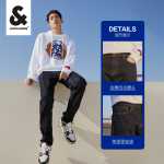 잭 존스 남성 청바지 남성 가을 슬림 스트레치 워싱 다크 트렌드 스트레이트 데님 팬츠 로우 웨이스트의 그림