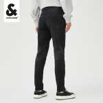 잭 존스 남성용 새로운 심플하고 편안한 슬림 캐주얼 블랙 진 따뜻한 두꺼운 긴 바지의 그림