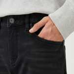 잭 존스 남성용 새로운 심플하고 편안한 슬림 캐주얼 블랙 진 따뜻한 두꺼운 긴 바지의 그림