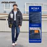 잭 존스 겨울 남성 청바지 느슨한 복고풍 캐주얼 마모 바지 남성용 다크 팬츠 신축성있는 농축의 그림