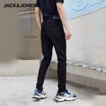 잭 존스 블랙 청바지 남성 슬림 작은 발 가을과 겨울 스트레치 바지 얇은 자수 남성 바지 조류 브랜드의 그림