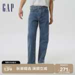 갭 남성 가을 신상 아메리칸 스트리트 루즈 스트레이트 청바지 543869 와이드 레그 캐주얼 팬츠의 그림