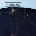 잭 존스 남성 청바지 남성용 느슨한 스트레이트 봄과 여름 진한 파란색 바지 두꺼운 섹션 따뜻한 기술 직물의 그림