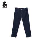 잭 존스 남성 청바지 남성용 느슨한 스트레이트 봄과 여름 진한 파란색 바지 두꺼운 섹션 따뜻한 기술 직물의 그림