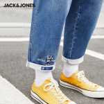 잭 존스 잭 존스 봄 가을 남성용 새로운 트렌드 느슨한 스트레이트 자수 고탄력 블랙 진의 그림