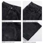 우콩은 상품 조류 브랜드 힙합이 오래된 워싱 홀 청바지 남성 복고풍 스트리트 느슨한 넓은 다리 다용도 바지를 가지고 있습니다.의 그림