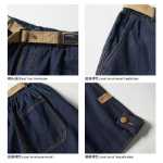 오공은 상품이 있습니다 일본 복고풍 오래된 워싱 스트레이트 청바지 반바지 남녀 조류 느슨한 캐주얼 백 바지에의 그림