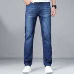 JS 제니스 남성용 오래된 청바지 봄과 가을 스트레치 스트레이트 남성 바지 남성 캐주얼 데님 바지의 그림