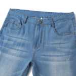 JS 제니스 남성용 오래된 청바지 봄과 가을 스트레치 스트레이트 남성 바지 남성 캐주얼 데님 바지의 그림