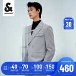 잭존스 남성 페플럼 라이트 플로럴 그레이 블레이저 221308005의 그림