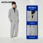 잭존스 남성 페플럼 라이트 플로럴 그레이 블레이저 221308005의 그림