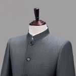 남성용 카라 정장의 그림
