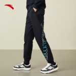 안타 스웨트 팬츠 남성 겨울 니트 스포츠 바지 패딩 느슨한 따뜻한 드로 스트링 바지 152241306의 그림