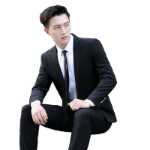 남성 3 피스 비즈니스 정장의 그림