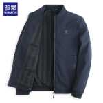 로모 스탠드 칼라 남성 자켓 봄과 가을 모델 캐주얼 다재다능한 아버지가 가을 얇은 섹션 주름 중년 코트 셔츠를 설치했습니다.의 그림