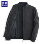 로모 스탠드 칼라 남성 자켓 봄과 가을 모델 캐주얼 다재다능한 아버지가 가을 얇은 섹션 주름 중년 코트 셔츠를 설치했습니다.의 그림