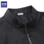 로모 스탠드 칼라 남성 자켓 봄과 가을 모델 캐주얼 다재다능한 아버지가 가을 얇은 섹션 주름 중년 코트 셔츠를 설치했습니다.의 그림