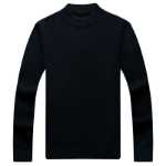 헝 위안 샹 100 % 순수 양모 스웨터 남성 두꺼운 반 터틀넥 점퍼 중년 따뜻한 겨울 바닥 니트 캐시미어 스웨터의 그림