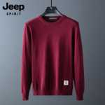 지프 지프 점퍼 남성 가을 라운드 넥 코튼 니트 의류 2023 새로운 바텀 라인 의류 남성 의류의 그림