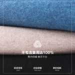 [100 % 순모] 늑대와 함께 춤을 추다 울 스웨터 남성용 라운드 넥 2023 가을 겨울 새로운 따뜻한 니트 점퍼의 그림