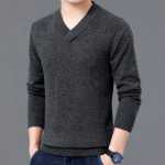 남성 점퍼 가을 겨울 코튼 한국판 브이넥 긴팔 T 바닥 니트 스웨터 패딩과 라이딩 내 조류의 트렌드 한국판의 그림