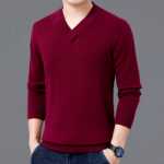 남성 점퍼 가을 겨울 코튼 한국판 브이넥 긴팔 T 바닥 니트 스웨터 패딩과 라이딩 내 조류의 트렌드 한국판의 그림