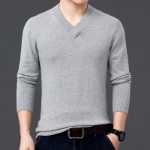 남성 점퍼 가을 겨울 코튼 한국판 브이넥 긴팔 T 바닥 니트 스웨터 패딩과 라이딩 내 조류의 트렌드 한국판의 그림