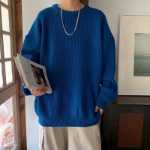 점퍼 남성 겨울 느슨한 게으른 스타일 일본 복고풍 스레드 코트 재킷 두꺼운 간단한 바닥 니트 스웨터의 그림